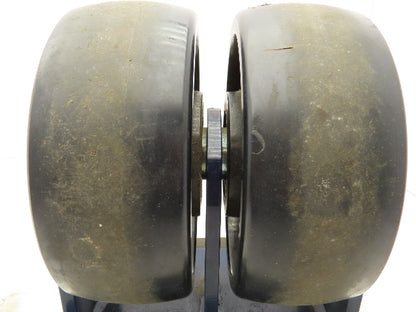 RWM Kingpinless 2-95 Swivel Plate 8"x3" Dual Caster Wheel Solid Urethane 5000Lb