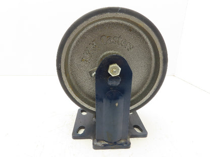 RWM Kingpinless 2-75 Rigid Plate 8"x2" Dual Caster Wheel Urethane on Iron 3000Lb