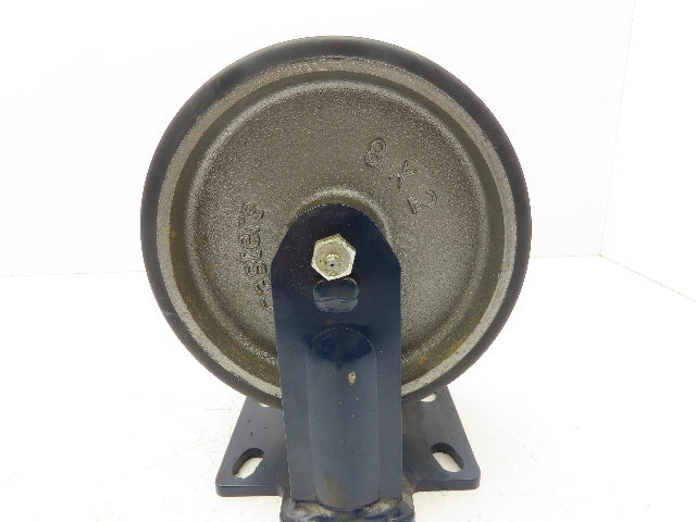 RWM Kingpinless 2-75 Rigid Plate 8"x2" Dual Caster Wheel Urethane on Iron 3000Lb