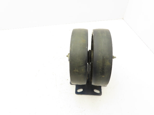 RWM Kingpinless 2-75 Rigid Plate 8"x2" Dual Caster Wheel Urethane on Iron 3000Lb