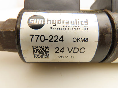 Sun Hydraulics 770-224 Solenoid Valve Coils 24VDC With Valve Cartridge