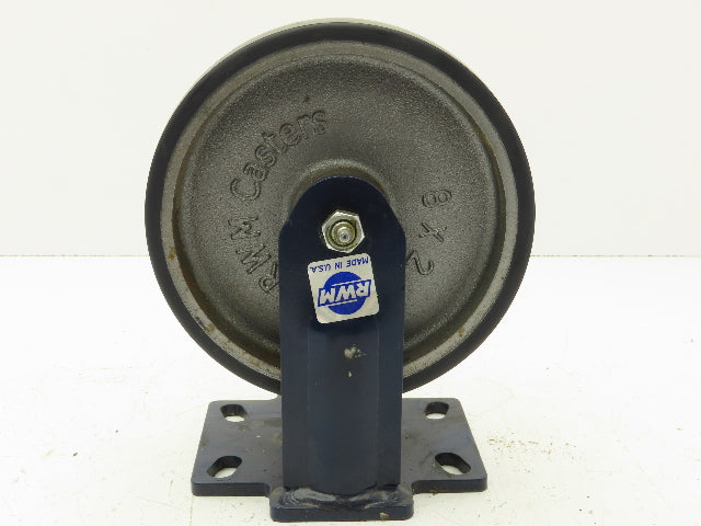 RWM Kingpinless 2-75 Rigid Plate 8"x2" Dual Caster Wheel Urethane on Iron 3000Lb