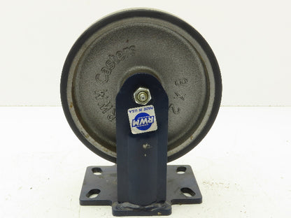 RWM Kingpinless 2-75 Rigid Plate 8"x2" Dual Caster Wheel Urethane on Iron 3000Lb