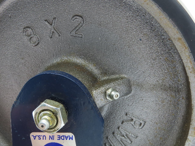 RWM Kingpinless 2-75 Rigid Plate 8"x2" Dual Caster Wheel Urethane on Iron 3000Lb