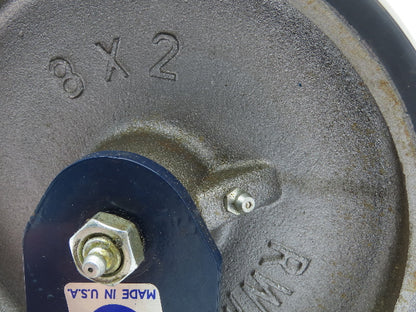 RWM Kingpinless 2-75 Rigid Plate 8"x2" Dual Caster Wheel Urethane on Iron 3000Lb