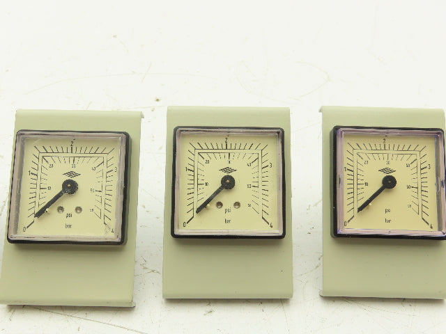 Square 2" Air Pressure Gauge 4 Bar 58psi Lot of 5