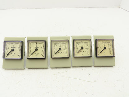 Square 2" Air Pressure Gauge 4 Bar 58psi Lot of 5