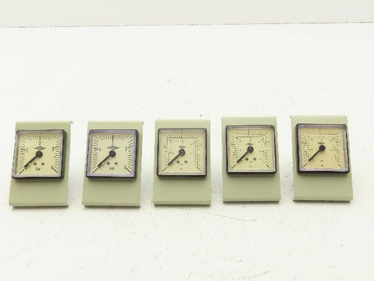 Square 2" Air Pressure Gauge 4 Bar 58psi Lot of 5