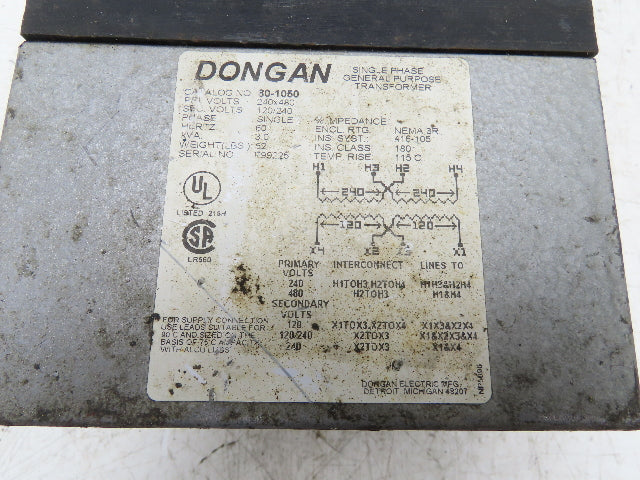 Dongan 80-1050 General Purpose Transformer 1PH 240/480VAC 3.0 KVA