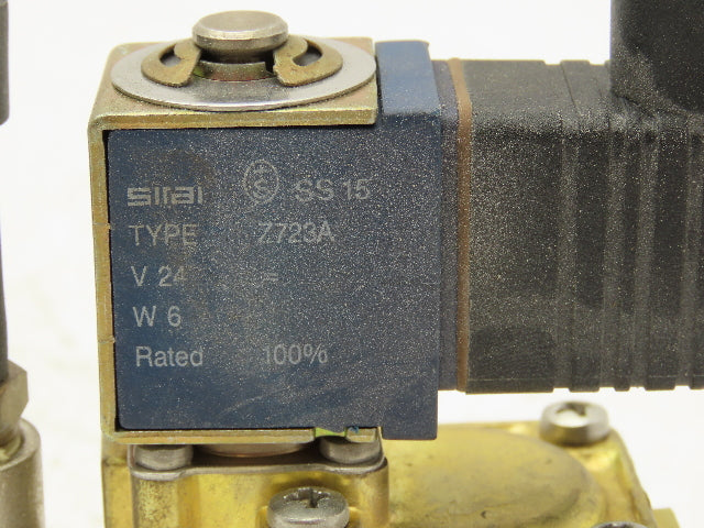 Sirai L180 B17 Brass Solenoid Valve 2-Way Normally Closed 3/8" BSP 24V Coil