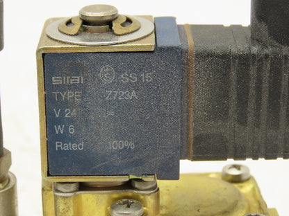 Sirai L180 B17 Brass Solenoid Valve 2-Way Normally Closed 3/8" BSP 24V Coil
