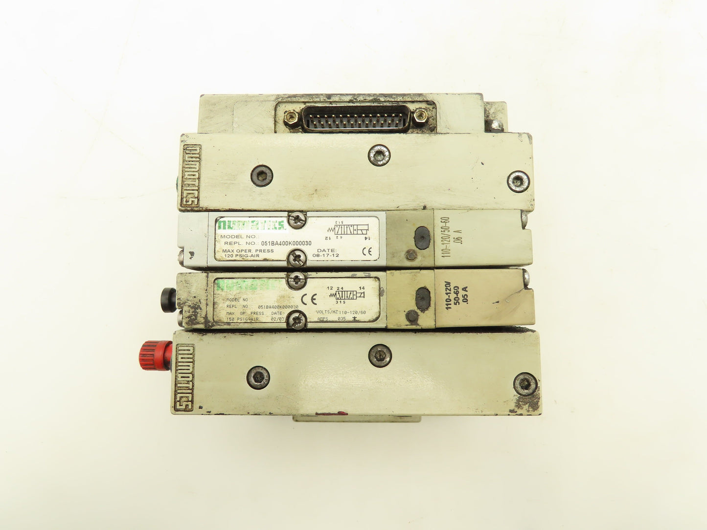 Numatics 051BA400K000030 Pneumatic 4/2 Solenoid Valve 2-Station Manifold 120V