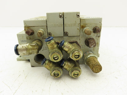 Numatics 2012 Series Pneumatic 4/2 Solenoid Valve 2-Station Manifold 24VDC