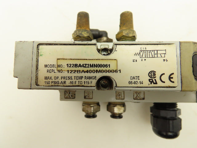Numatics 122BA4Z2MN00061 Pneumatic 4/2 Solenoid Valve w/Manifold 24VDC  Lot of 2