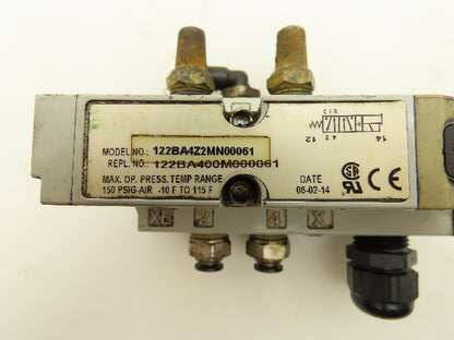 Numatics 122BA4Z2MN00061 Pneumatic 4/2 Solenoid Valve w/Manifold 24VDC  Lot of 2