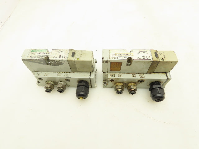 Numatics 122BA4Z2MN00061 Pneumatic 4/2 Solenoid Valve w/Manifold 24VDC  Lot of 2