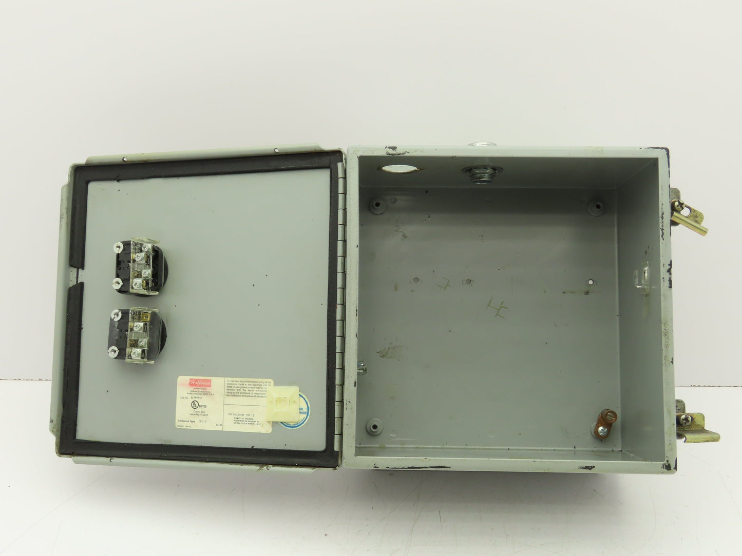 Hoffman A10106CH Electrical Enclosure Junction Box E-Stop Pushbutton 10x10x6"
