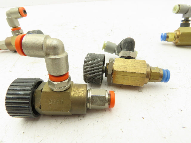 Adjustable Elbow Air Flow Needle Control Valve 1/8" 4-4.5 Turn Lot of 6