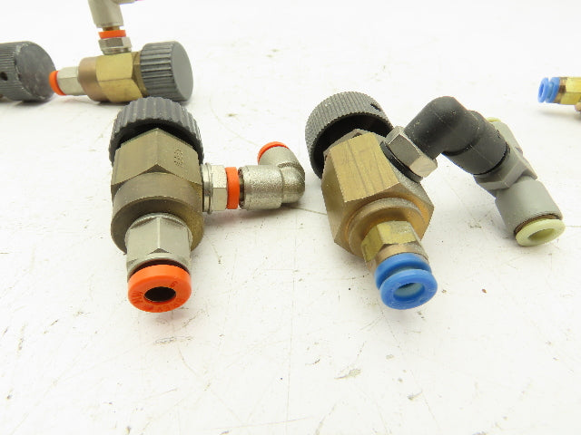 Adjustable Elbow Air Flow Needle Control Valve 1/8" 4-4.5 Turn Lot of 6