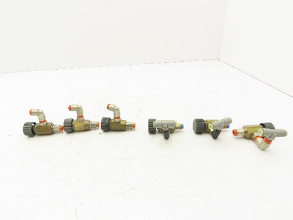 Adjustable Elbow Air Flow Needle Control Valve 1/8" 4-4.5 Turn Lot of 6