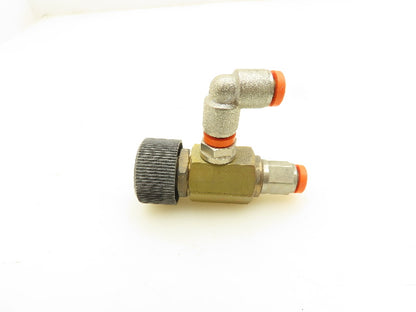 Adjustable Elbow Air Flow Control Needle Valve 3-3.5 Turn 1/8" Lot of 8
