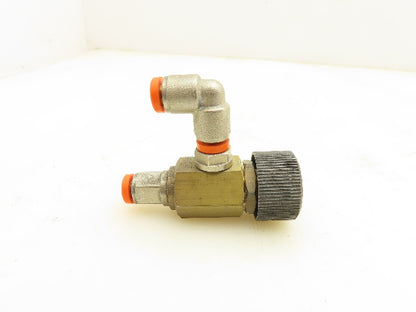 Adjustable Elbow Air Flow Control Needle Valve 3-3.5 Turn 1/8" Lot of 8