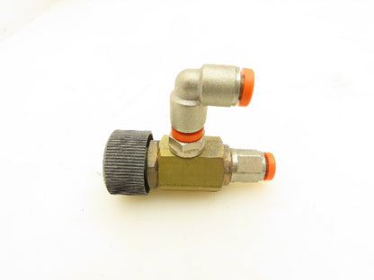 Adjustable Elbow Air Flow Control Needle Valve 3-3.5 Turn 1/8" Lot of 8
