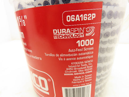 Senco 06A162P Dura Spin Drywall Screw #6 x 1-5/8" #2 Philips 1000 pk Lot of 2