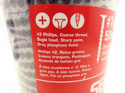 Senco 07A200P Dura Spin Drywall Screws #7 x 2" #2 Philip Head 1000 pk Lot of 2