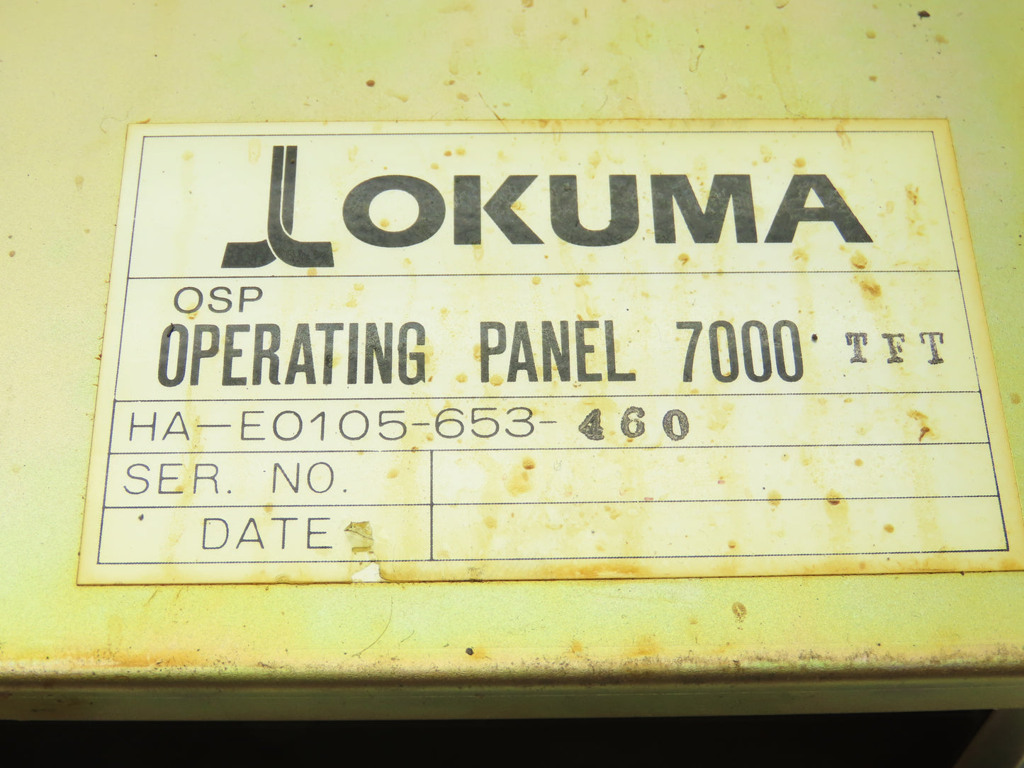 Okuma OSP7000 Operator Control Panel Monitor LU-15 CNC Lathe HA-E0105-653-460