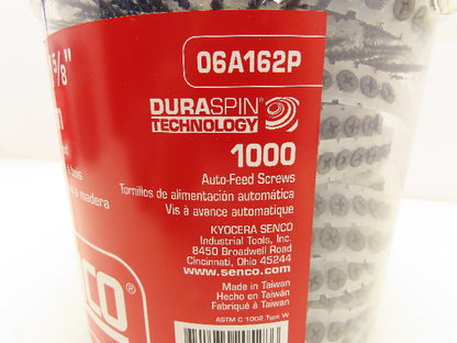 Senco 06A162P Dura Spin Drywall Screw #6 x 1-5/8" #2 Philips 2500 Count