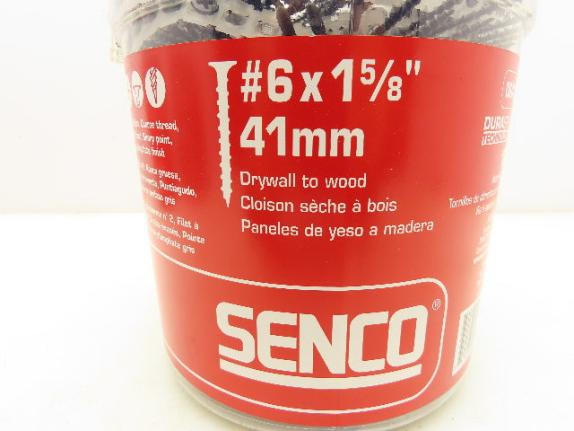Senco 06A162P Dura Spin Drywall Screw #6 x 1-5/8" #2 Philips 2500 Count
