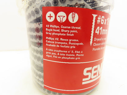 Senco 06A162P Dura Spin Drywall Screw #6 x 1-5/8" #2 Philips 2500 Count