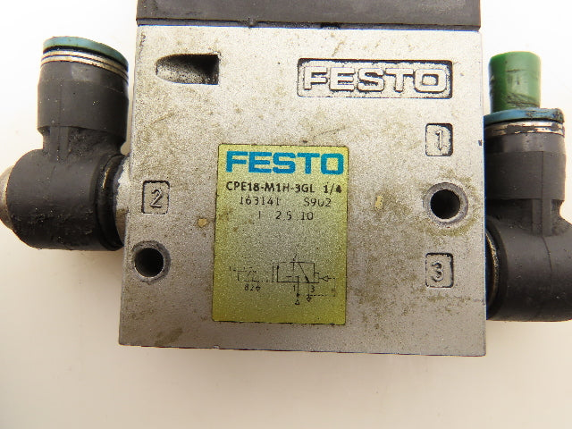 Festo CPE18-M1H-3GL-1/4 Solenoid Valve 24VDC Internal Pilot Air 3/2 Way 1/4"NPT