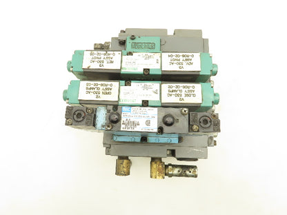 Numatics/Mac 081SS400M000061 Pneumatic Manifold 3 Solenoid Valve 24VDC