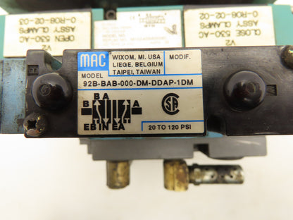 Numatics/Mac 081SS400M000061 Pneumatic Manifold 3 Solenoid Valve 24VDC