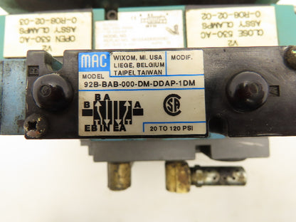 Numatics/Mac 081SS400M000061 Pneumatic Manifold 3 Solenoid Valve 24VDC