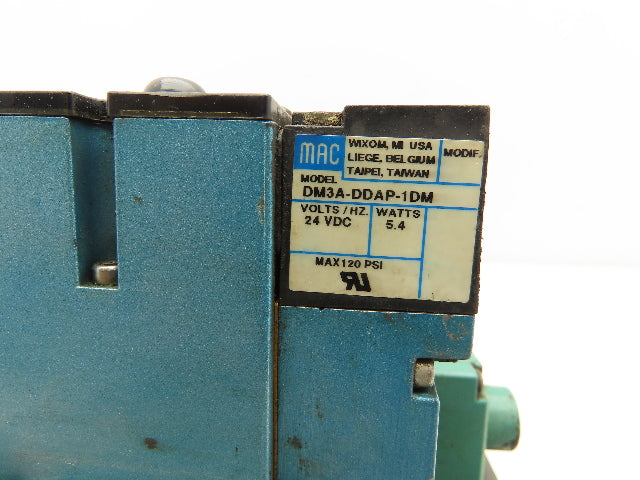 Numatics/Mac 081SS400M000061 Pneumatic Manifold 3 Solenoid Valve 24VDC