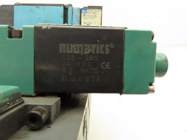 Numatics/Mac 081SS400M000061 Pneumatic Manifold 3 Solenoid Valve 24VDC