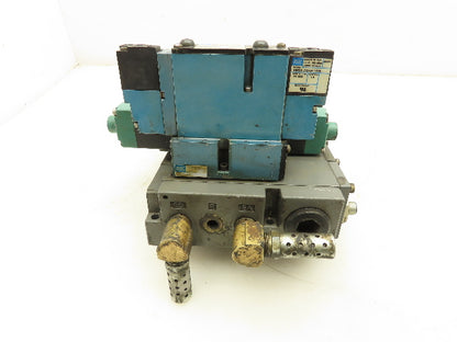 Numatics/Mac 081SS400M000061 Pneumatic Manifold 3 Solenoid Valve 24VDC