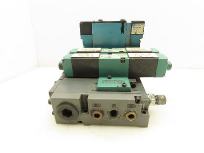 Numatics/Mac 081SS400M000061 Pneumatic Manifold 3 Solenoid Valve 24VDC
