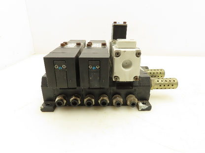 Parker F55VXBG019A Pneumatic Manifold 3 Valve Assembly 24VDC 2.3W 145 PSI