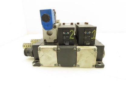 Parker F55VXBG019A Pneumatic Manifold 3 Valve Assembly 24VDC 2.3W 145 PSI