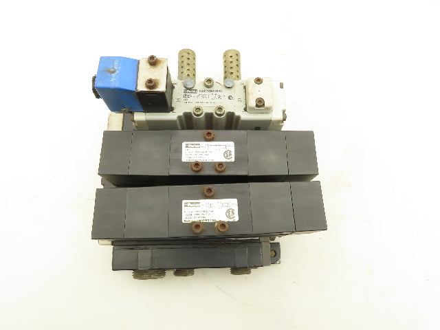 Parker F55VXBG019A Pneumatic Manifold 3 Valve Assembly 24VDC 2.3W 145 PSI