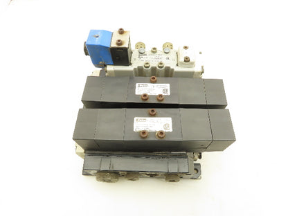 Parker F55VXBG019A Pneumatic Manifold 3 Valve Assembly 24VDC 2.3W 145 PSI