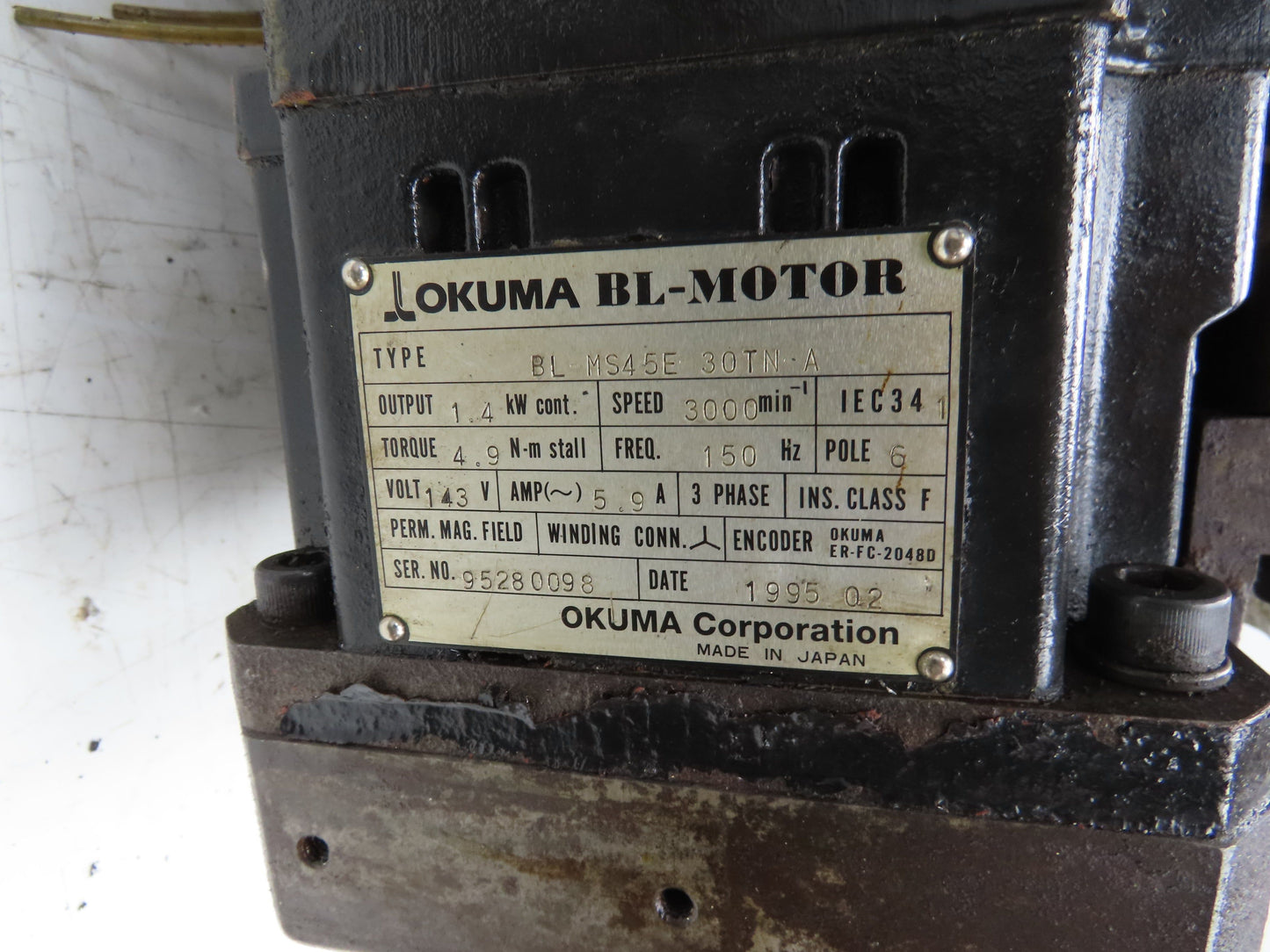 Okuma LU-15 CNC Lathe 8-Position Turret Tool Changer Servo BL-MS45E 30TN-A