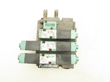 081SS600M000061 Pneumatic Flexiblok Manifold 3 Spool Valve 24VDC