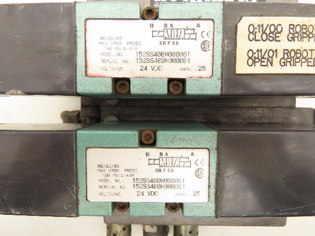 Numatics 152SS400M000061 Flexiblok 2-Staion Manifold 24VDC Solenoid Valves