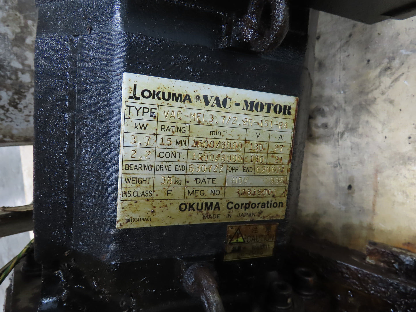 Okuma LU-15 CNC Lathe 12-Position Turret Tool Changer VAC-MFL3.7/2.2R-151-R4