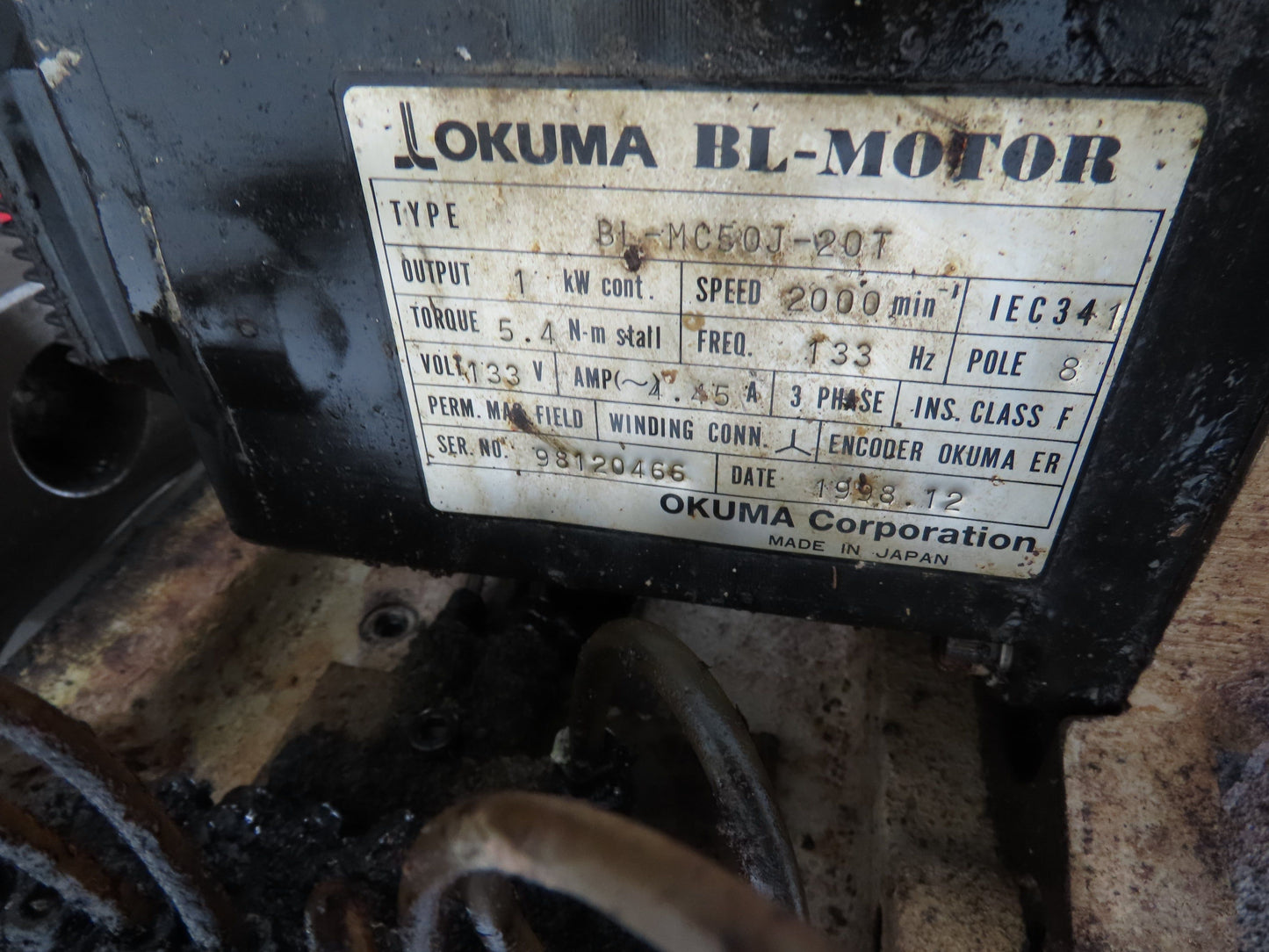 Okuma LU-15 CNC Lathe 8-Position Turret Tool Changer Servo BL-MC50J-20T